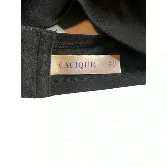 CACIQUE BLACK BALCONETTE BRA SMOOTH FIT SIZE 40C NWT - Picture 6 of 7